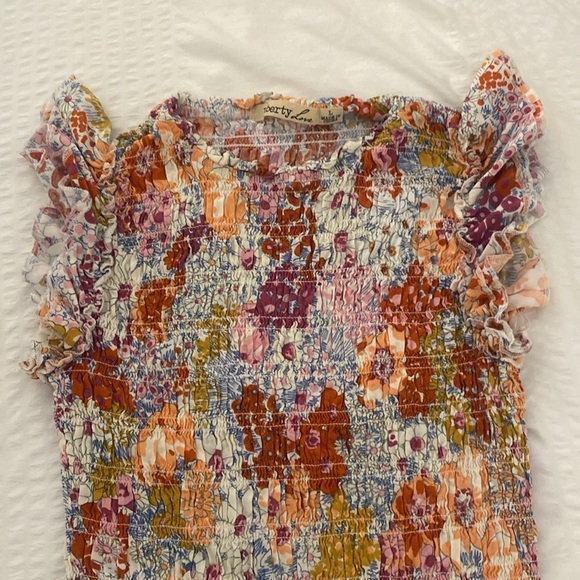 Liberty love multi color floral smocked dress size large - Picture 3 of 13